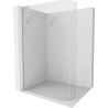 Mexen Kioto-R L abgerundete Duschwand Walk-in 100 x 200 cm, transparent, gebürsteter Nickel - 800-100-103-97-06