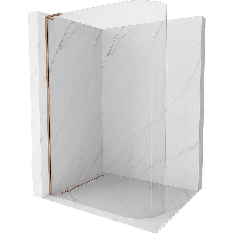 Mexen Kioto-R L gebogen inloopdouchewand 90 x 200 cm, transparant, roze goud - 800-090-103-60-06