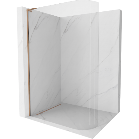 Mexen Kioto-R L ścianka prysznicowa zaokrąglona Walk-in 120 x 200 cm, transparent, różowe złoto - 800-120-103-60-06