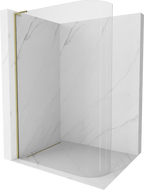 Mexen Kioto-R L Duschwand abgerundet Walk-in 80 x 200 cm, transparent, gold - 800-080-103-50-06