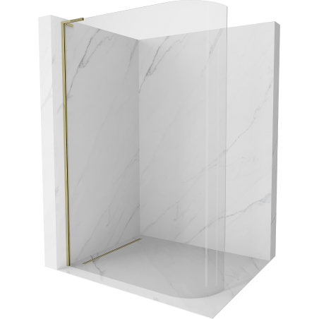Mexen Kioto L paroi de douche arrondie Walk-in 90 x 200 cm, transparent, doré - 800-090-103-50-06
