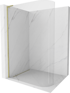 Mexen Kioto-R L panel de ducha curvo Walk-in 80 x 200 cm, transparente, dorado cepillado - 800-080-103-55-06