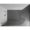 Mexen Kioto-R L ümara dušisein Walk-in 80 x 200 cm, läbipaistev, kuldne harjatud - 800-080-103-55-06