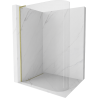 Mexen Kioto-R L Duschwand abgerundet Walk-in 90 x 200 cm, transparent, gebürstet gold - 800-090-103-55-06