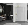 Mexen Kioto-R L Duschwand abgerundet Walk-in 90 x 200 cm, transparent, gebürstet gold - 800-090-103-55-06