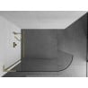 Mexen Kioto-R L Rounded Shower Panel Walk-in 90 x 200 cm, Transparent, Gold Brushed - 800-090-103-55-06