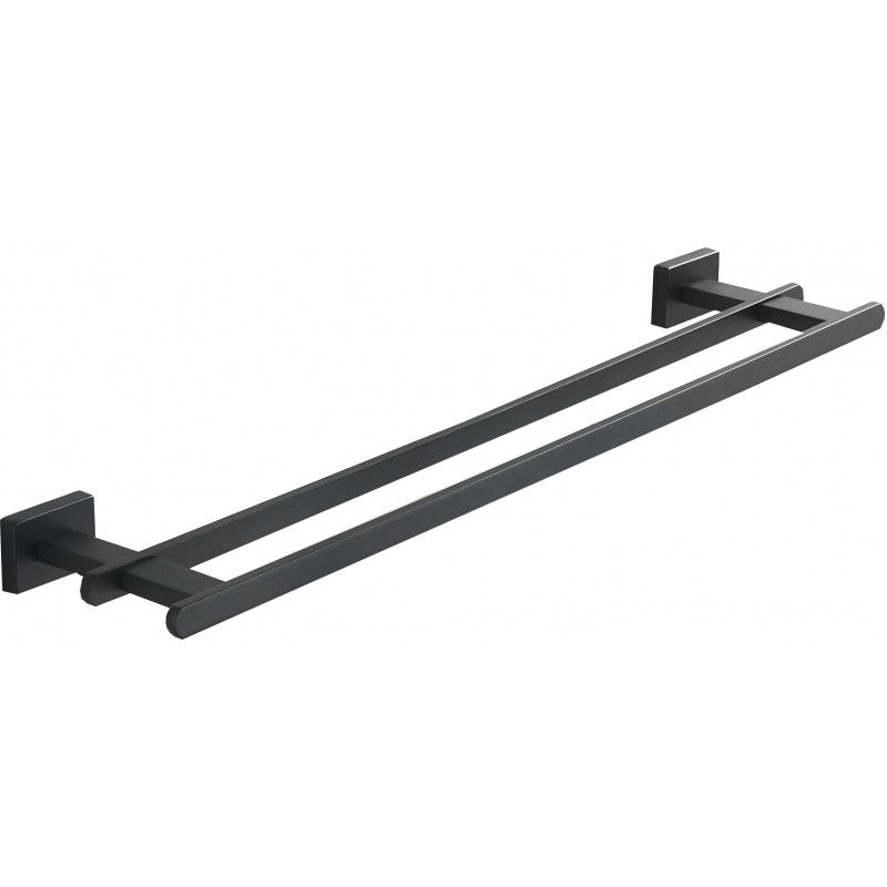 Mexen Arno doble gancho para toallas, negro - 7020725-70