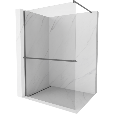 Mexen Kioto+ Walk-in Shower Screen with Shelf 95 x 200 cm, transparent, gun metal - 800-095-121-95-00