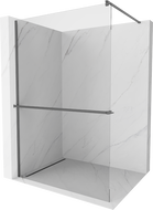 Mexen Kioto+ zidna tuš pregrada s policom Walk-in 115 x 200 cm, prozirna, pištolj metal - 800-115-121-95-00