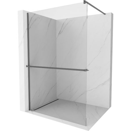 Mexen Kioto+ douchewand met plank Walk-in 120 x 200 cm, transparant, kanonmetaal - 800-120-121-95-00