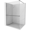 Mexen Kioto+ douchewand met plank Walk-in 120 x 200 cm, transparant, kanonmetaal - 800-120-121-95-00