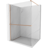 Mexen Kioto+ douchewand met plank Walk-in 70 x 200 cm, transparant, geborsteld koper - 800-070-121-65-00