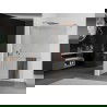 Mexen Kioto+ Duschwand mit Walk-in-Regal 100 x 200 cm, transparent, gebürstetes Messing - 800-100-121-65-00
