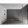 Mexen Kioto+ dušisein riiuliga Walk-in 130 x 200 cm, läbipaistev, harjatud vask - 800-130-121-65-00