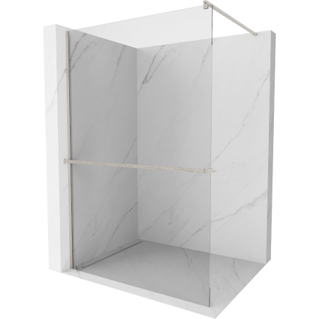Mexen Kioto+ paroi de douche avec étagère Walk-in 70 x 200 cm, transparent, nickel brossé - 800-070-121-97-00