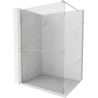 Mexen Kioto+ shower wall with Walk-in shelf 120 x 200 cm, transparent, brushed nickel - 800-120-121-97-00