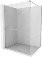 Mexen Kioto+ tuš zid sa policom Walk-in 130 x 200 cm, prozirno, brušeni nikal - 800-130-121-97-00