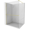 Mexen Kioto+ douchewand met plank Walk-in 70 x 200 cm, transparant, goud geborsteld - 800-070-121-55-00