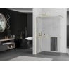 Mexen Kioto+ paroi de douche avec étagère Walk-in 100 x 200 cm, transparent, or brossé - 800-100-121-55-00