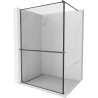 Mexen Kioto+ Walk-in Shower Wall with Shelf 80 x 200 cm, black pattern, gun gray brushed - 800-080-121-66-70