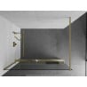 Mexen Kioto+ Duschwand mit Ablage Walk-in 120 x 200 cm, transparent, gebürstetes Gold - 800-120-121-55-00