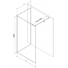 Mexen Kioto dušisein Walk-in 130 x 115 cm, läbipaistev, must - 800-130-212-70-00-115