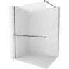 Mexen Kioto+ shower wall with shelf Walk-in 100 x 200 cm, frost, gun metal - 800-100-121-95-30