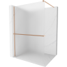 Mexen Kioto+ paroi de douche avec étagère Walk-in 70 x 200 cm, givre, cuivre brossé - 800-070-121-65-30