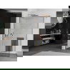 Mexen Kioto+ douchewand met plank Walk-in 70 x 200 cm, zwarte frame, geborsteld koper - 800-070-121-65-70