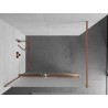 Mexen Kioto+ dušisein riiuliga Walk-in 90 x 200 cm, härmatise klaas, harjatud vask - 800-090-121-65-30