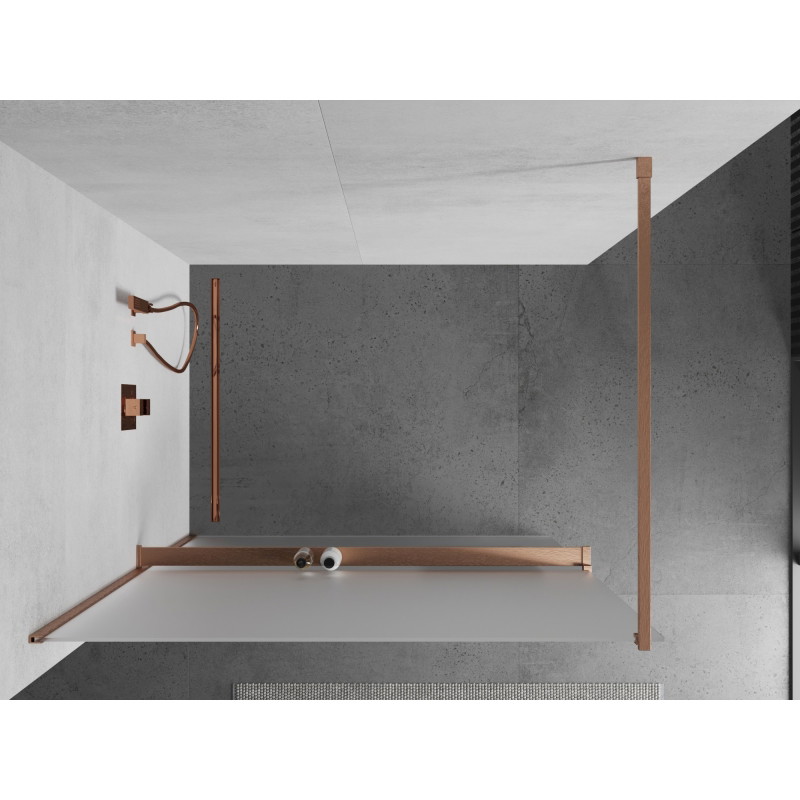 Mexen Kioto+ dušisein riiuliga Walk-in 130 x 200 cm, härmatis, harjatud vask - 800-130-121-65-30