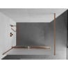 Mexen Kioto+ ścianka prysznicowa z półką Walk-in 130 x 200 cm, szron, miedź szczotkowana - 800-130-121-65-30