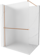 Mexen Kioto+ parete doccia con mensola walk-in 130 x 200 cm, sabbiato, rame spazzolato - 800-130-121-65-30