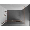 Mexen Kioto+ shower wall with shelf Walk-in 130 x 200 cm, black frame, brushed copper - 800-130-121-65-70
