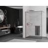 Mexen Kioto+ panneau de douche avec étagère Walk-in 140 x 200 cm, motif noir, laiton brossé - 800-140-121-65-70