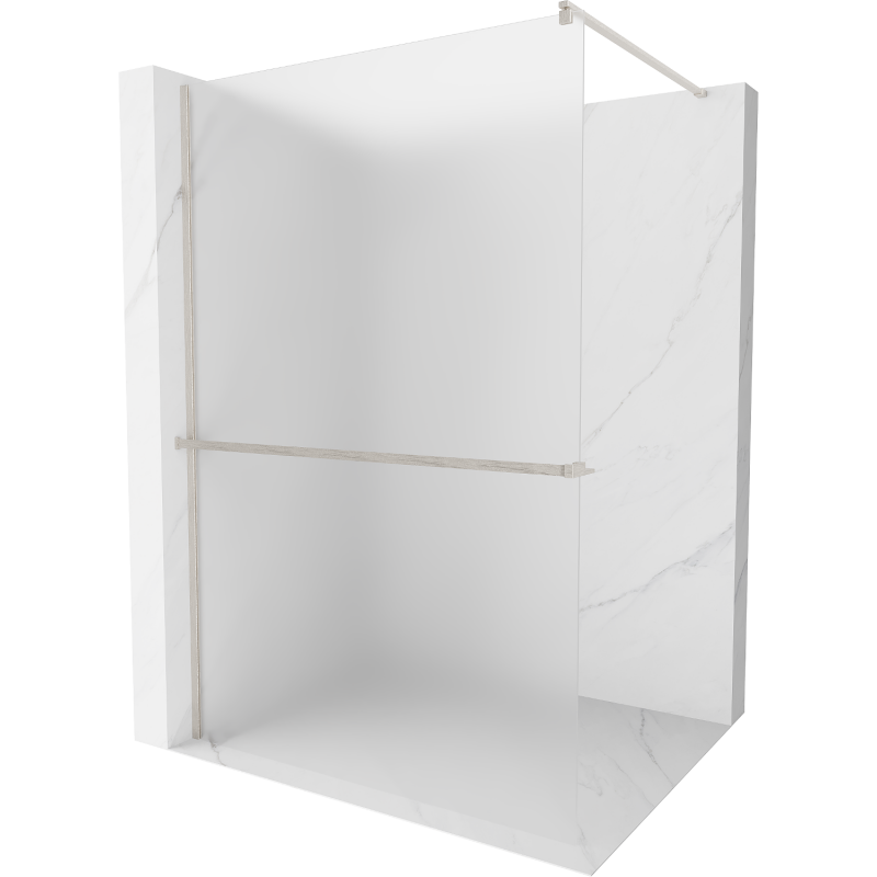 Mexen Kioto+ suihkuseinä hyllyllä Walk-in 70 x 200 cm, huurrettu, harjattu nikkeli - 800-070-121-97-30