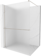 Mexen Kioto+ suihkuseinä hyllyllä Walk-in 80 x 200 cm, huurrettu, harjattu nikkeli - 800-080-121-97-30