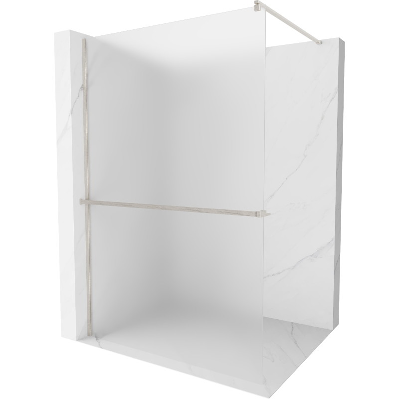 Mexen Kioto+ dušinurk koos Walk-in riiuliga 120 x 200 cm, härmatis, harjatud nikkel - 800-120-121-97-30