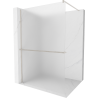 Mexen Kioto+ shower wall with shelf Walk-in 130 x 200 cm, frost, brushed nickel - 800-130-121-97-30