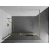 Mexen Kioto+ paroi de douche avec étagère Walk-in 70 x 200 cm, cadre noir, or brossé - 800-070-121-55-70