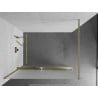 Mexen Kioto+ shower wall with shelf Walk-in 70 x 200 cm, frost, brushed gold - 800-070-121-55-30