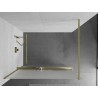 Mexen Kioto+ dušisein riiuliga Walk-in 80 x 200 cm, matistatud, harjatud kuldne - 800-080-121-55-30