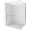 Mexen Kioto+ Duschwand mit Walk-in Regal 90 x 200 cm, matt, gebürstetes Gold - 800-090-121-55-30