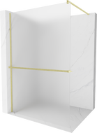 Mexen Kioto+ Duschwand mit Regal Walk-in 120 x 200 cm, Frost, gebürstetes Gold - 800-120-121-55-30
