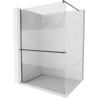 Mexen Kioto+ Duschwand mit Regal Walk-in 80 x 200 cm, transparent/frost, gun grey gebürstet - 800-080-121-66-35