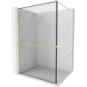Mexen Kioto+ Shower Wall with Walk-in Shelf 100 x 200 cm, black pattern, brushed gold - 800-100-121-55-70