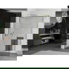 Mexen Kioto+ douchewand met plank Walk-in 100 x 200 cm, zwart frame, geborsteld goud - 800-100-121-55-70