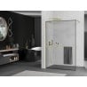 Mexen Kioto+ Shower Wall with Walk-in Shelf 100 x 200 cm, black pattern, brushed gold - 800-100-121-55-70