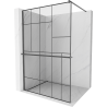 Mexen Kioto+ douchewand met plank Walk-in 110 x 200 cm, zwart patroon, geborsteld geweergrijs - 800-110-121-66-78