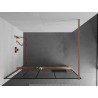 Mexen Kioto+ dušisein riiuliga Walk-in 70 x 200 cm, must muster, harjatud vask - 800-070-121-65-78